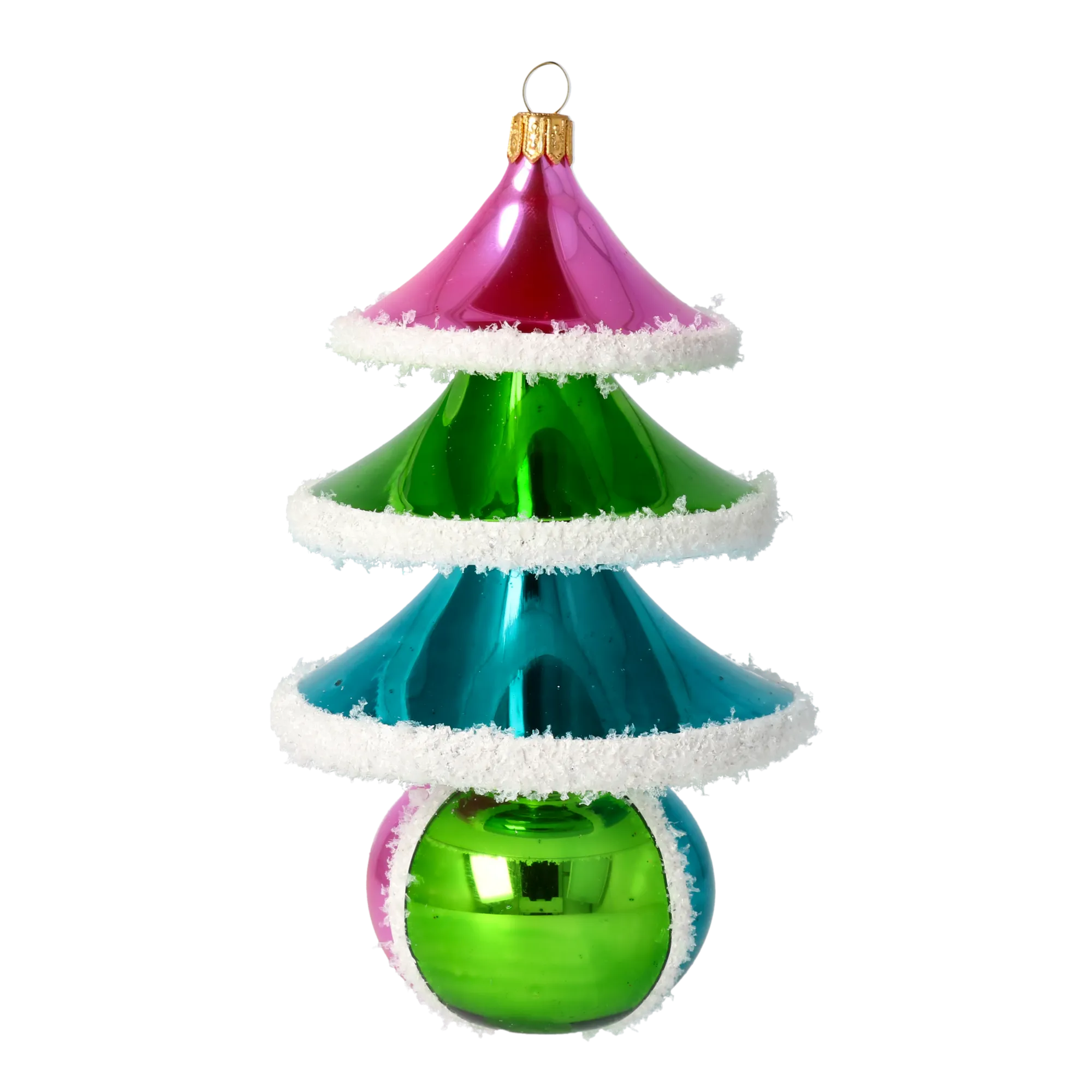 Sugar Frost Tree Handmade Glass Christmas ornament 2021-144