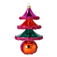Load image into Gallery viewer, Carnival Sparkle Tree Handmade free blown Glass Christmas ornament Holiday decoration 2021-145
