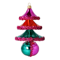 Load image into Gallery viewer, Carnival Sparkle Tree Handmade free blown Glass Christmas ornament Holiday decoration 2021-145
