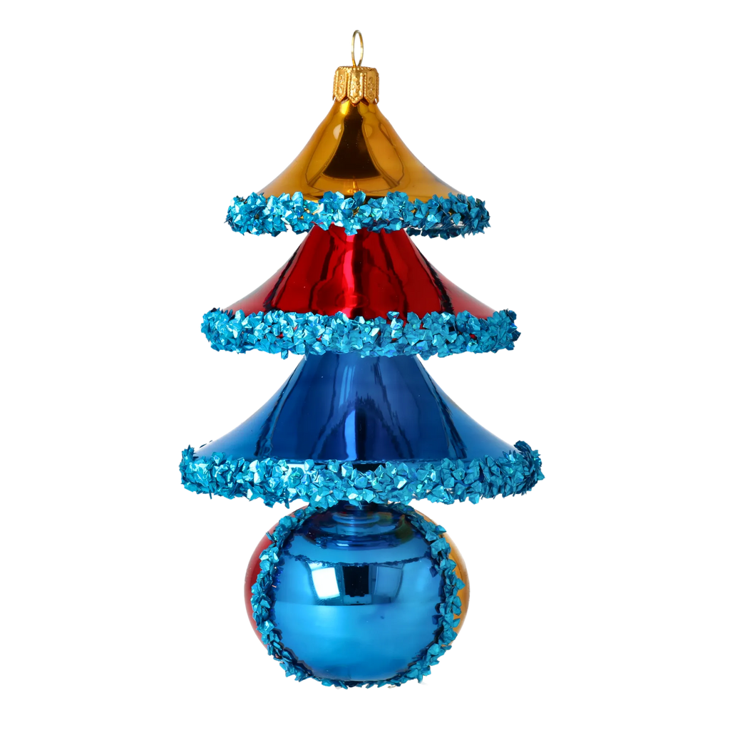 Cobalt Dawn Chorus | Hand-Painted Glass Ornament | Blubom 2021-146