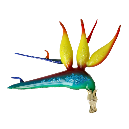 Azure Bird of Paradise Premium christmas glass ornament 2021-147