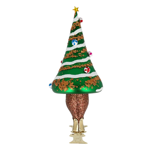 Cukierkowa choineczka Szklana Ozdoba Choinka na klipsie