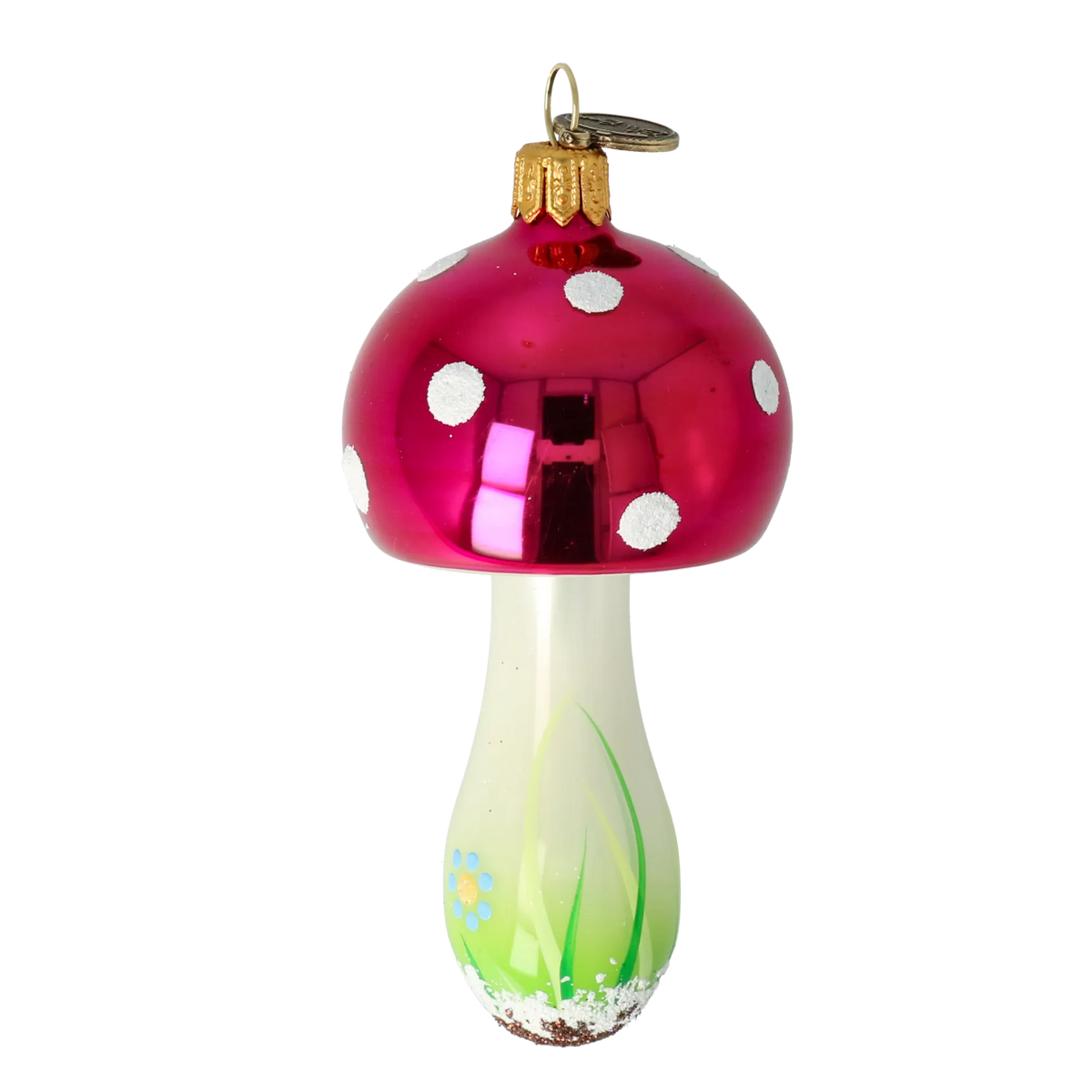 Dapper Crimson Sprout | Hand-Painted Glass Ornament | Blubom 2021-159