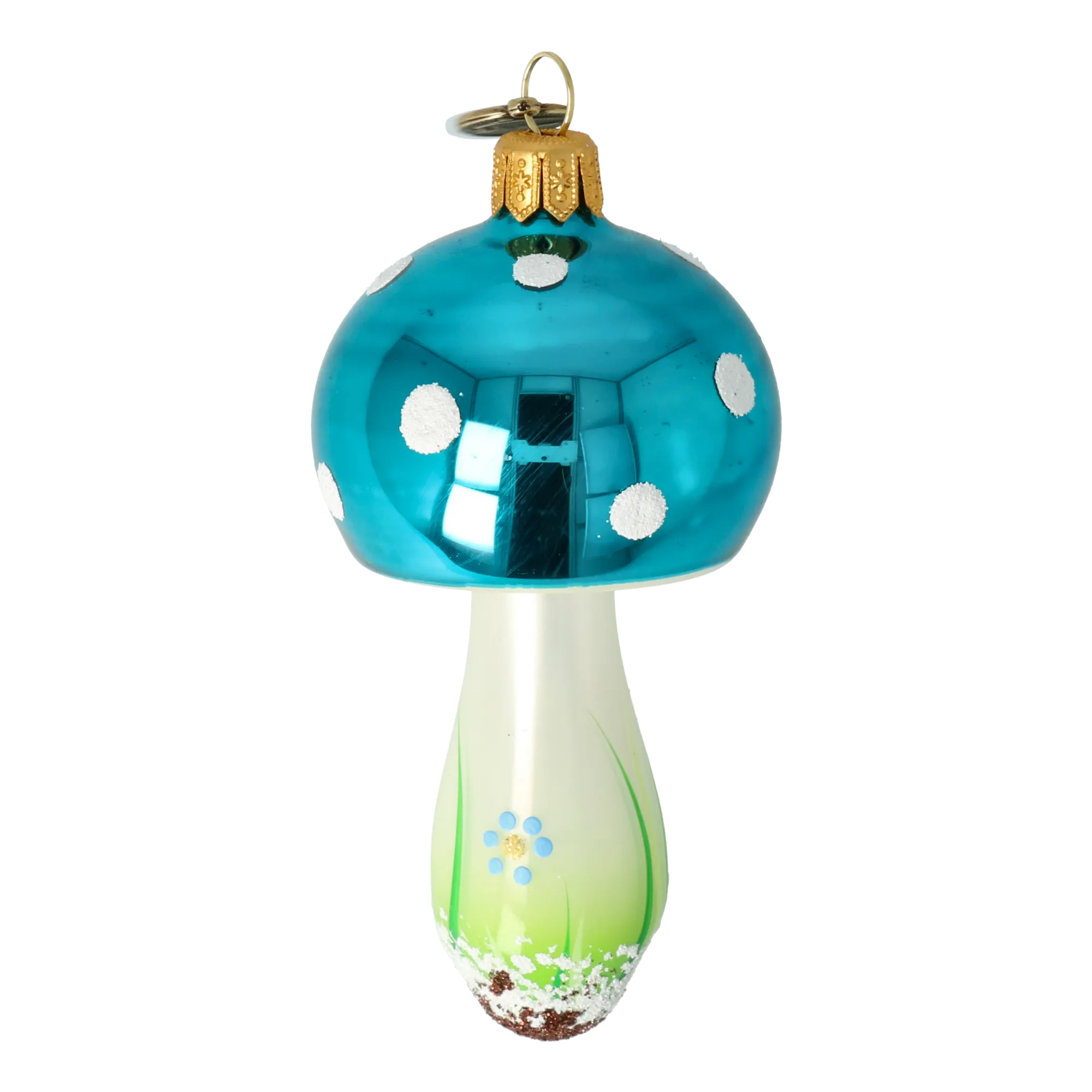 Azure Woodland Mushroom Premium christmas glass ornament 2021-162