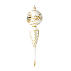 Alabaster Gilded Solstice | Hand-Painted Glass Ornament | Blubom 2021-171