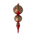 Załaduj obraz do przeglądarki galerii, Crimson Amber Solstice | Hand-Painted Glass Ornament | Blubom 2021-173
