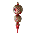 Załaduj obraz do przeglądarki galerii, Crimson Amber Solstice | Hand-Painted Glass Ornament | Blubom 2021-173
