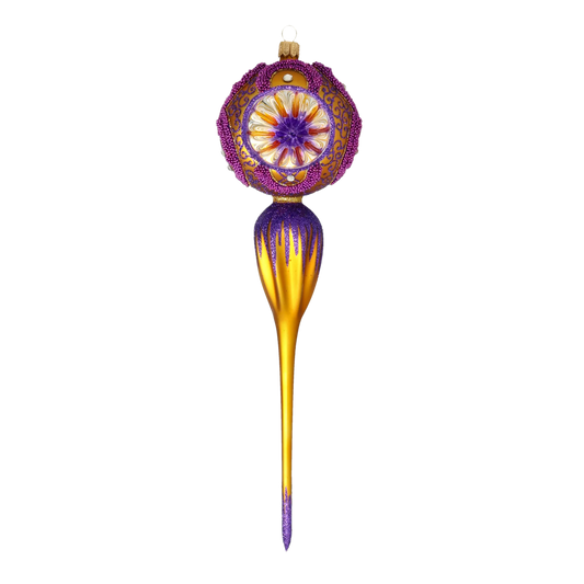 Royal Amethyst Drop Handmade Glass Christmas ornament Retro Glass Reflector Ornament 2021-174