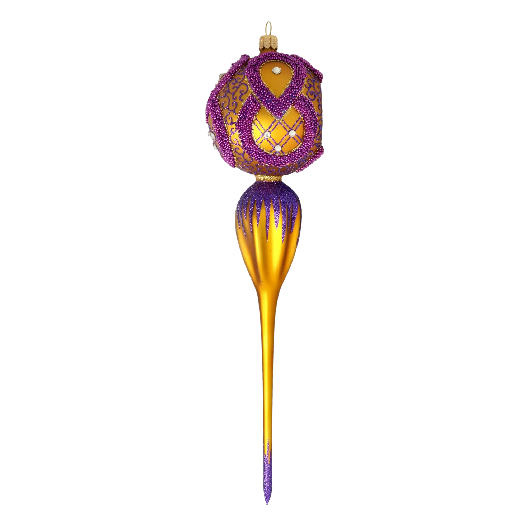 Royal Amethyst Drop Handmade Glass Christmas ornament Retro Glass Reflector Ornament 2021-174