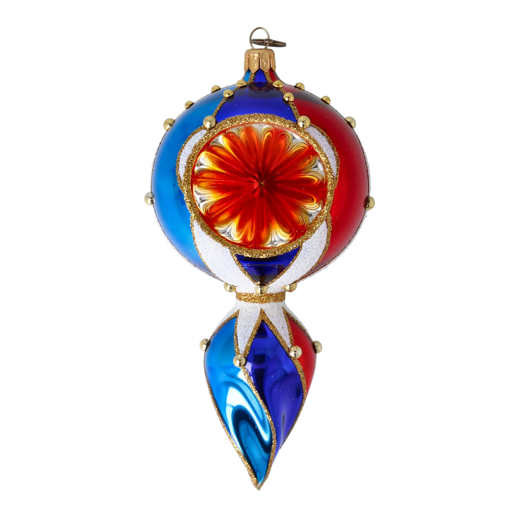 Aurora Crown Jewel Handmade Glass Christmas ornament free blowing 2021-175