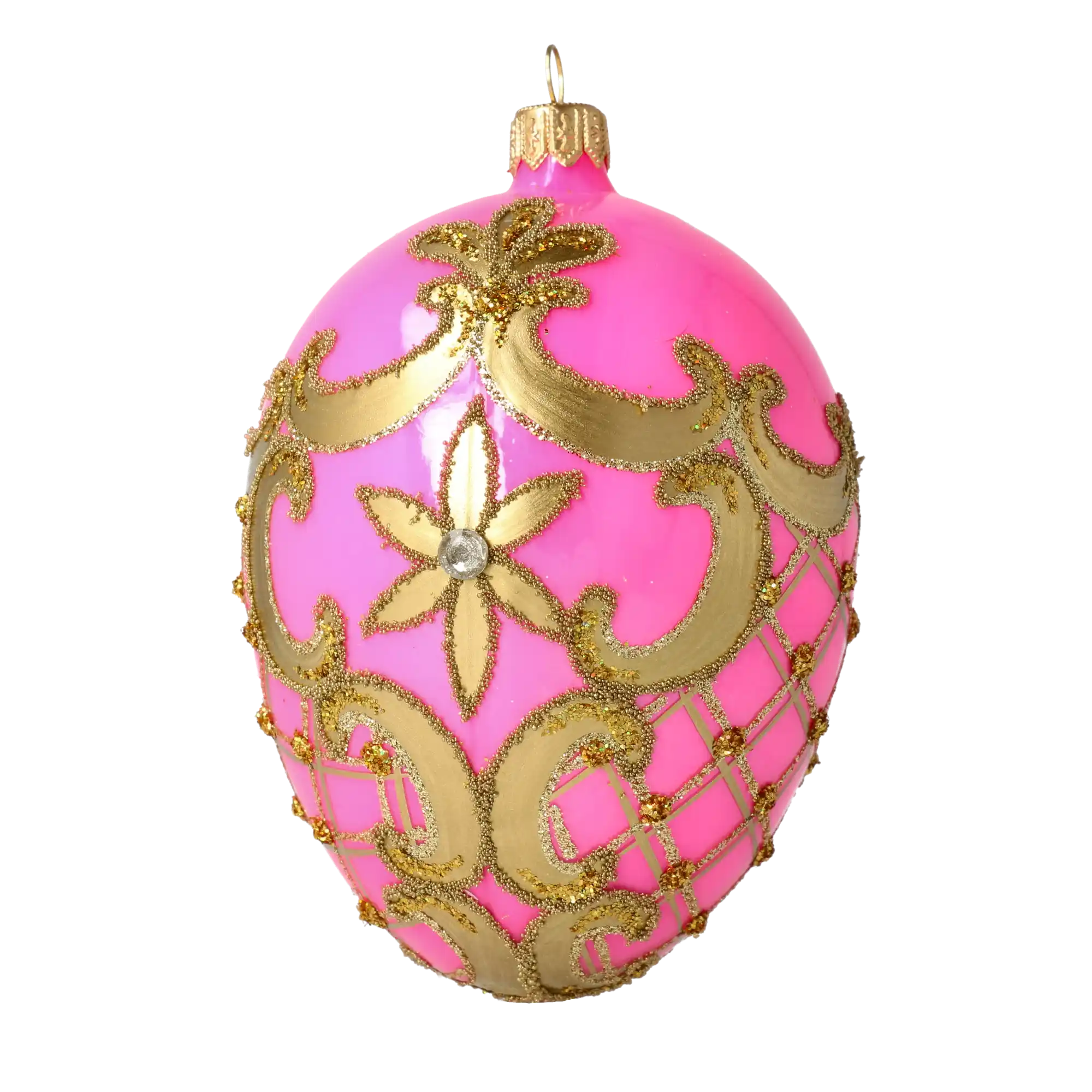 Różowe Jajko Szklana Ozdoba Jajo