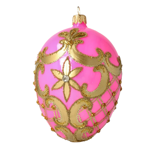 Różowe Jajko Szklana Ozdoba Jajo