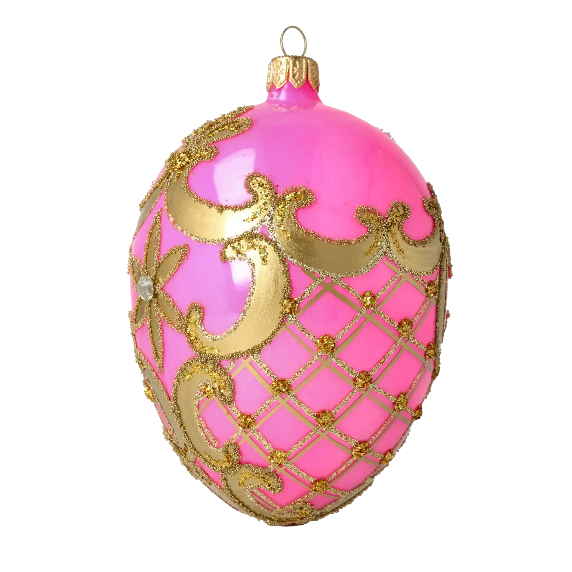 Różowe Jajko Szklana Ozdoba Jajo