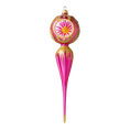 Load image into Gallery viewer, Gilded Magenta Reflector Drop Premium christmas glass ornament 2021-185
