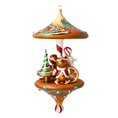 Załaduj obraz do przeglądarki galerii, Gilded Gingerbread Carousel Premium christmas glass ornament 2021-212
