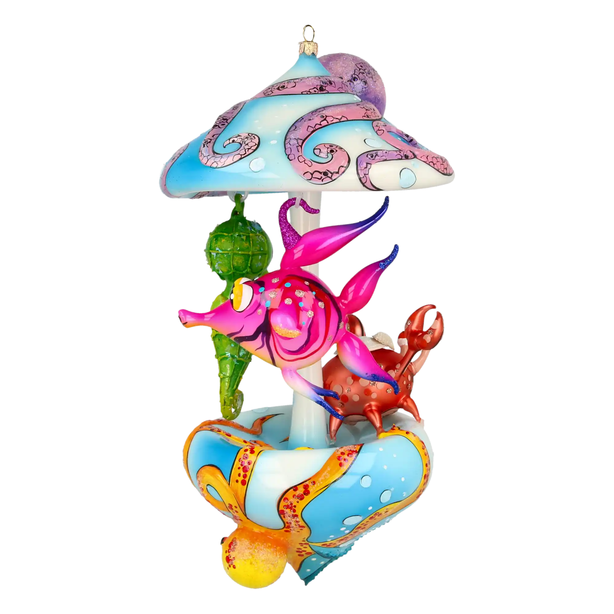 Ocean Fairytale Carousel Handmade Glass Christmas ornament