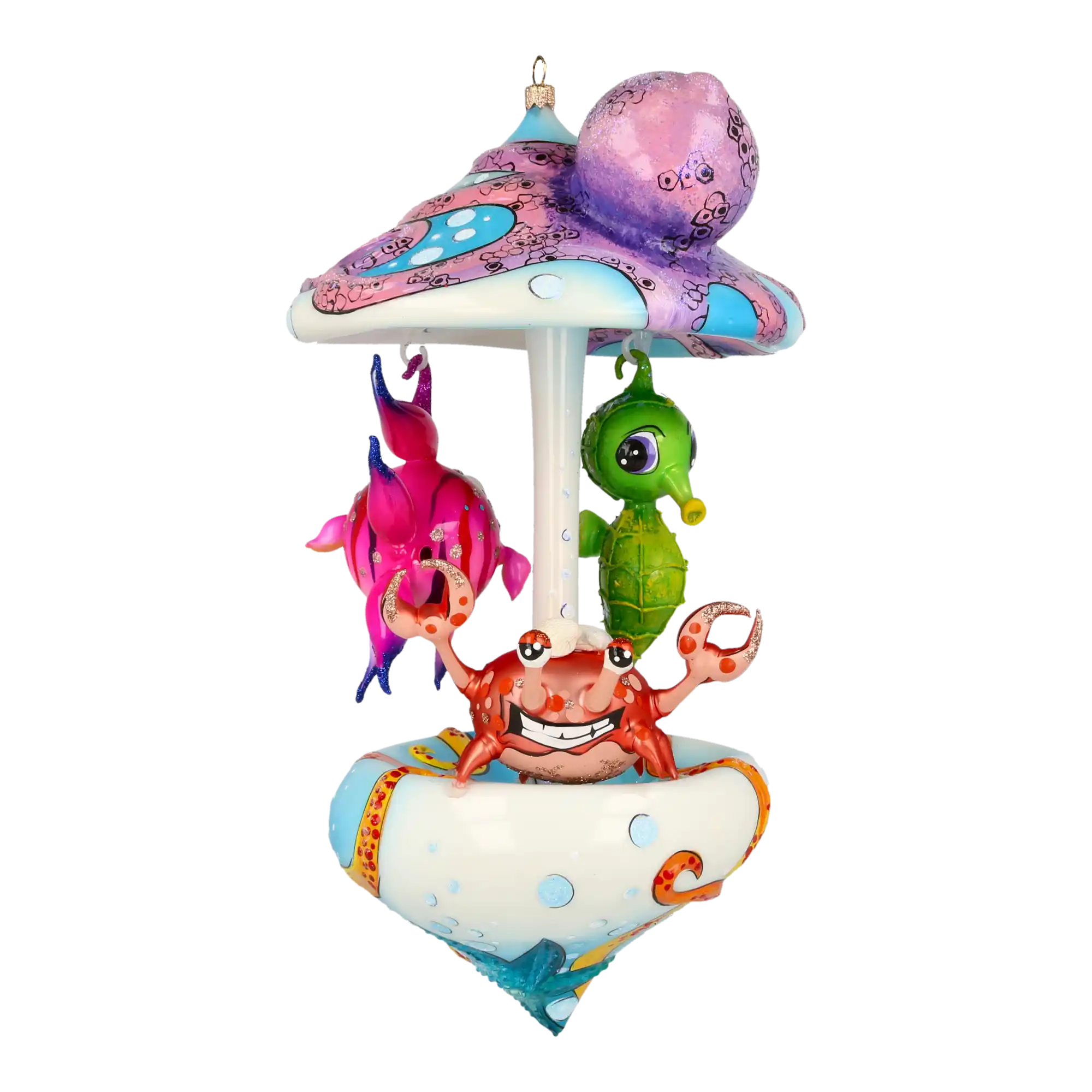Ocean Fairytale Carousel Handmade Glass Christmas ornament