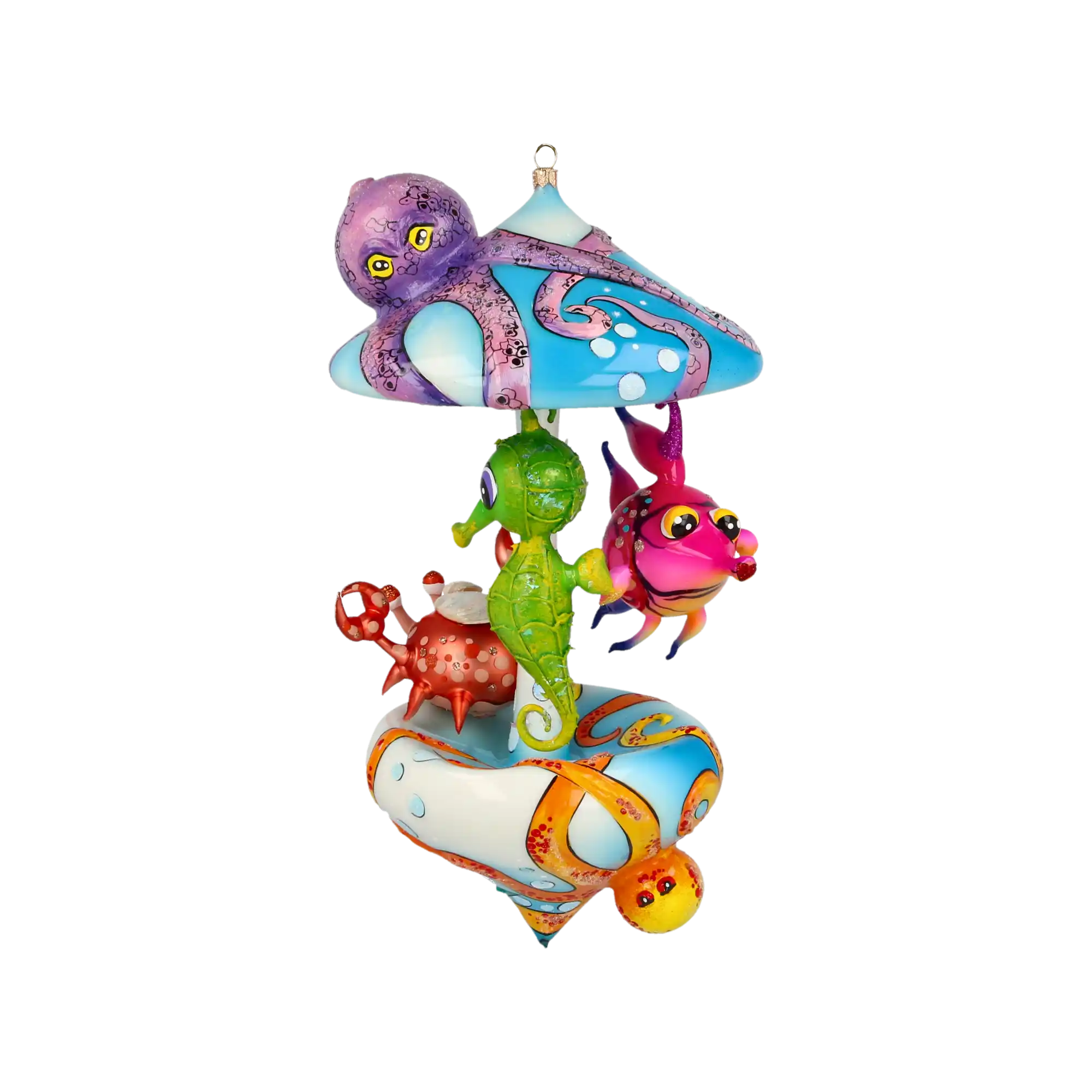 Ocean Fairytale Carousel Handmade Glass Christmas ornament