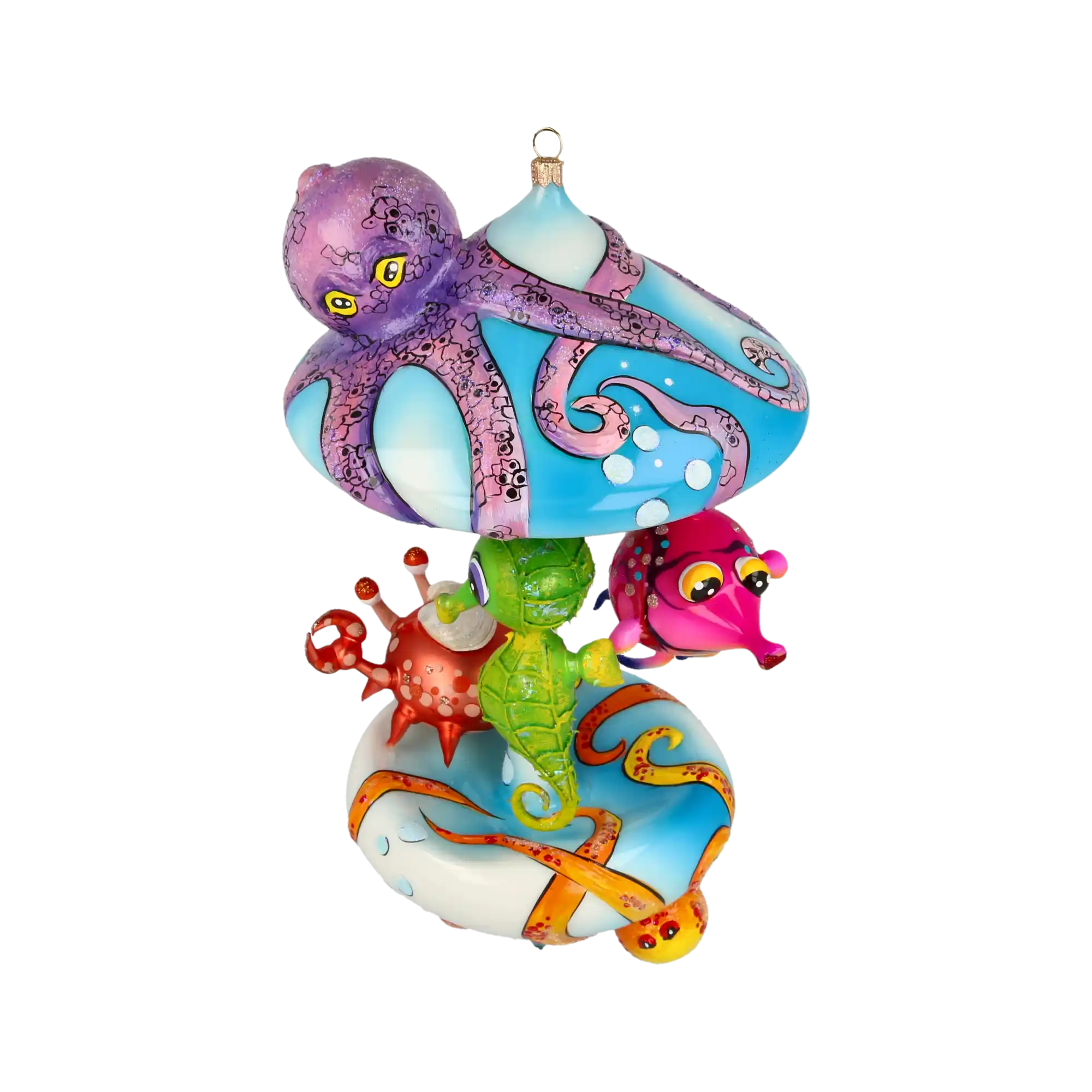 Ocean Fairytale Carousel Handmade Glass Christmas ornament