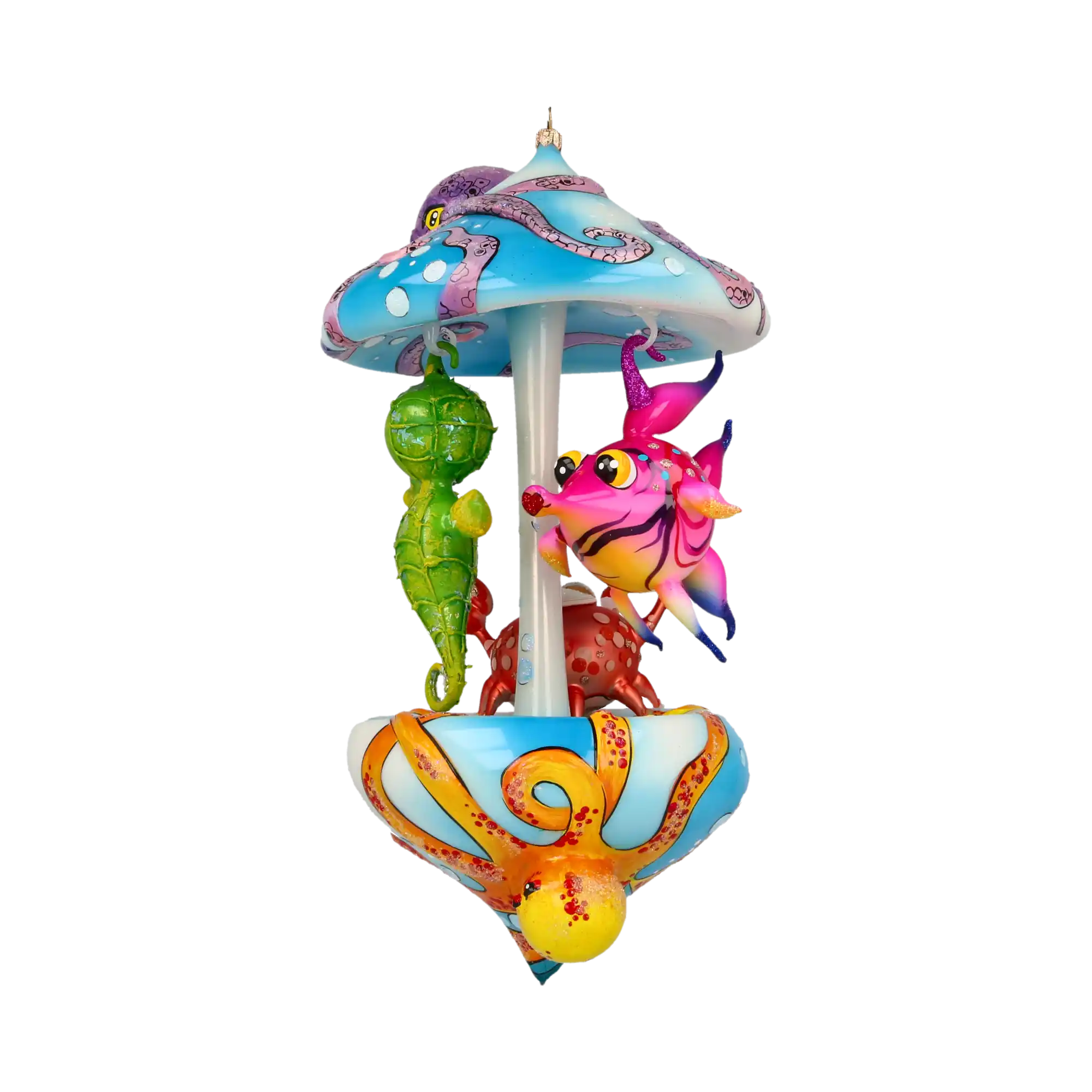 Ocean Fairytale Carousel Handmade Glass Christmas ornament