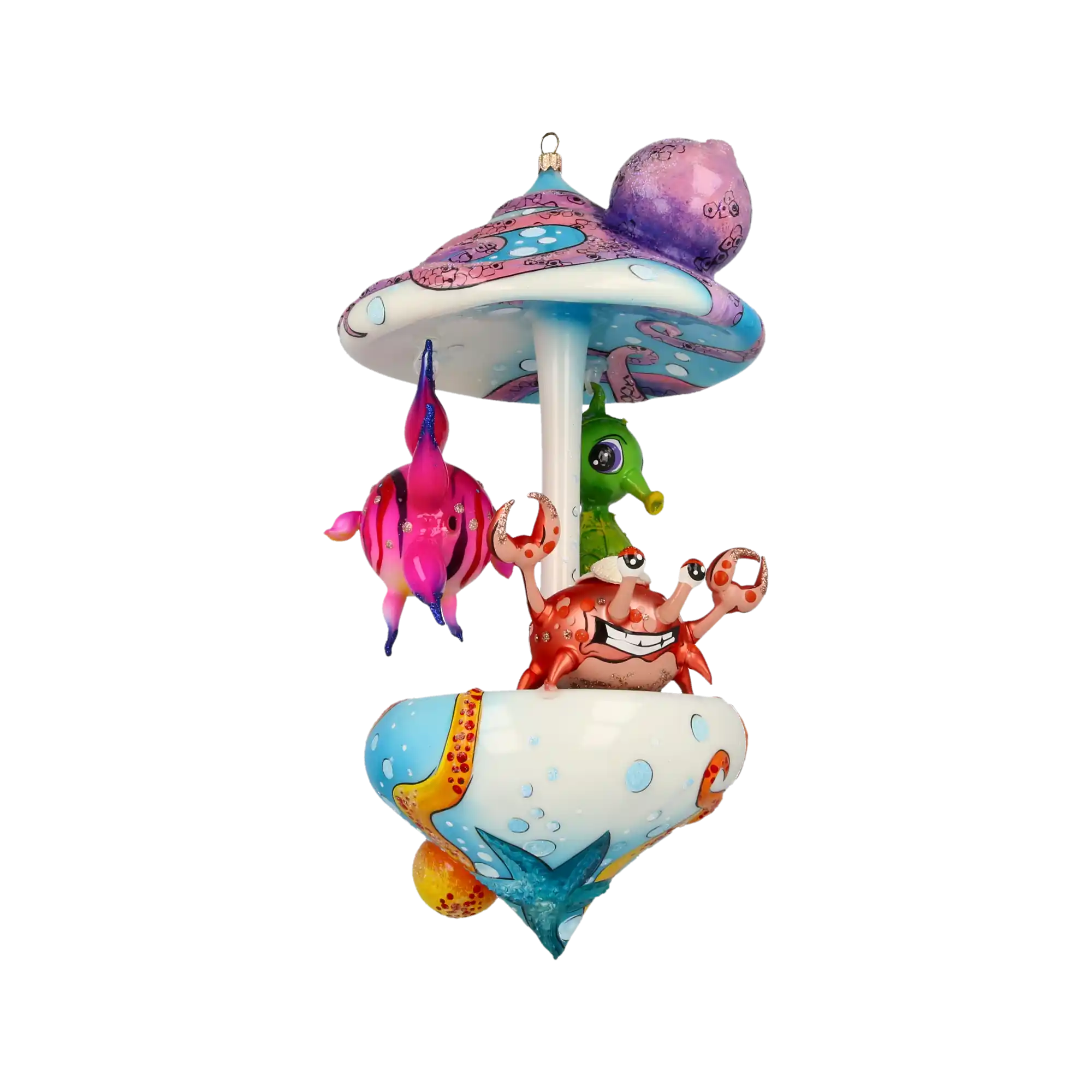 Ocean Fairytale Carousel Handmade Glass Christmas ornament