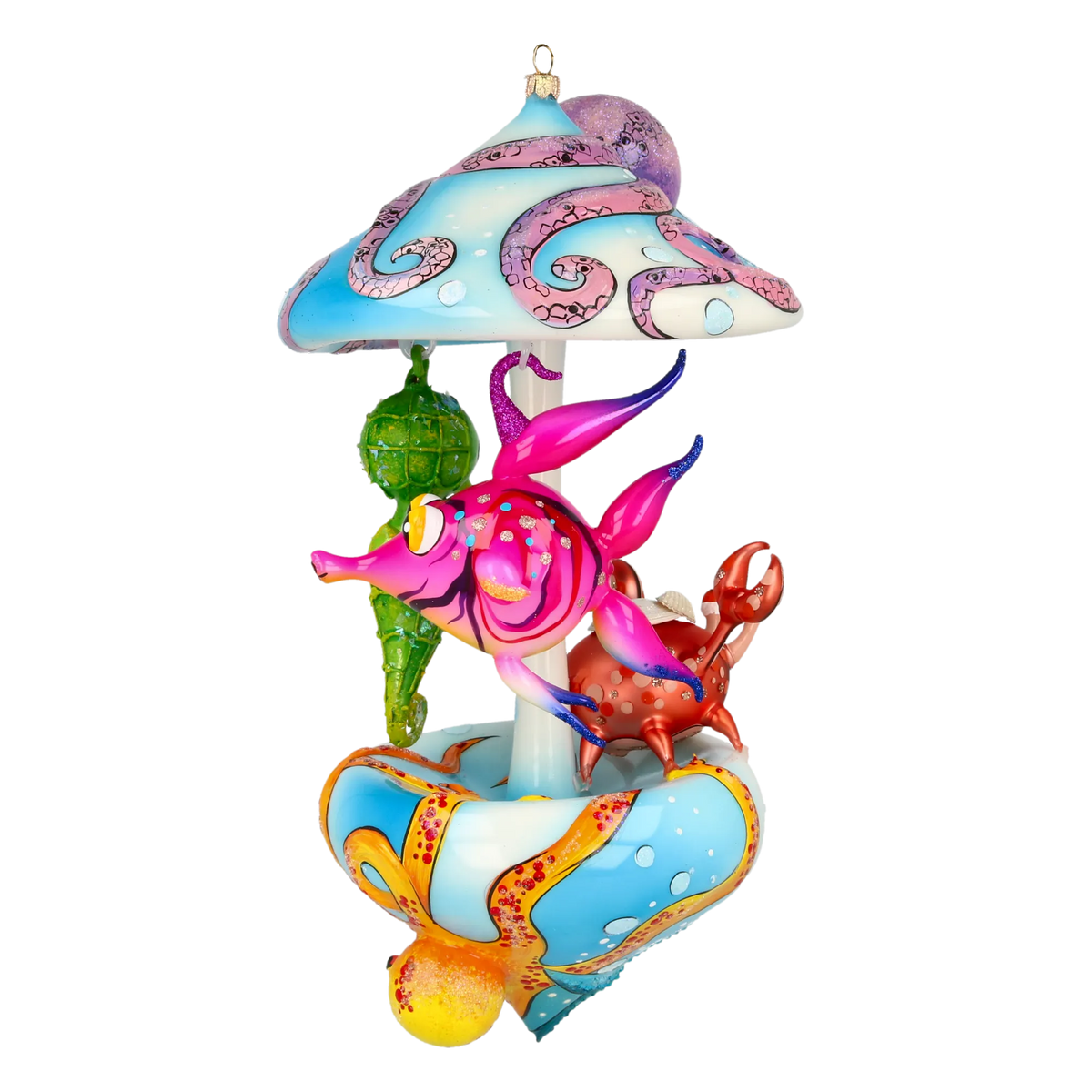 Vivid Reef Procession | Hand-Painted Glass Ornament | Blubom 2021-213