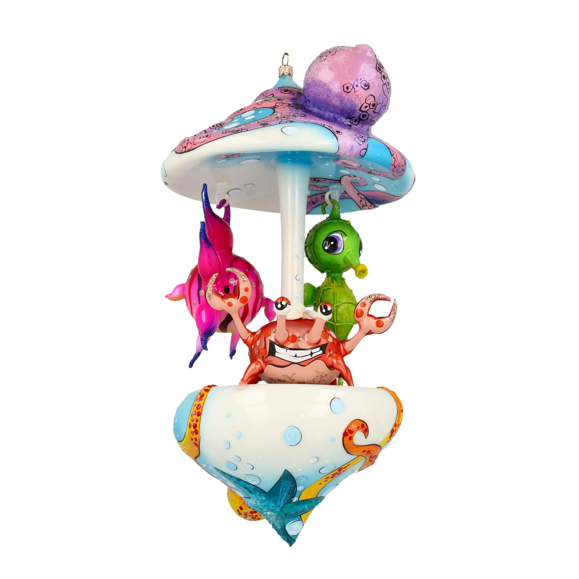 Ocean Fairytale Carousel Handmade Glass Christmas ornament 2021-213