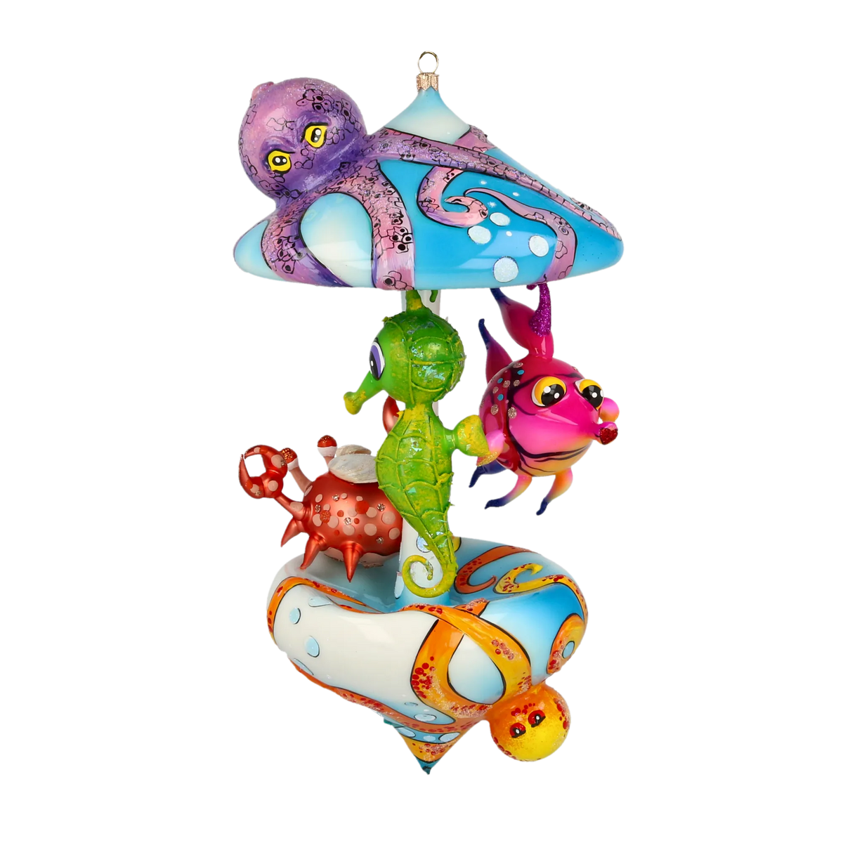 Vivid Reef Procession | Hand-Painted Glass Ornament | Blubom 2021-213