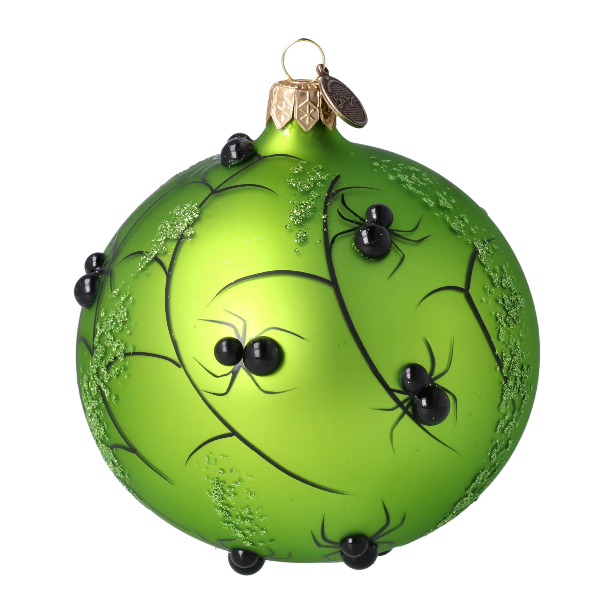 Halloween spider web. Handmade Glass Christmas ornament. 2021-221