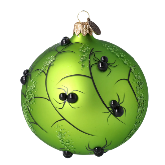 Halloween spider web. Handmade Glass Christmas ornament. 2021-221