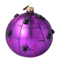 Load image into Gallery viewer, Bomb Purple Spider Web. Handmade Glass Christmas ornament. 2021-222

