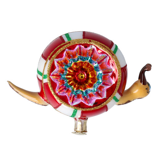 Festive Snail Handmade Glass Christmas ornament 2022-001