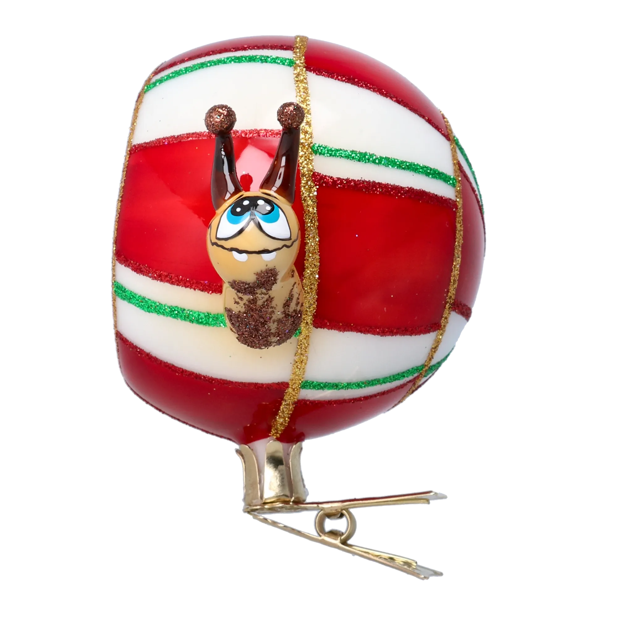 Festive Snail Handmade Glass Christmas ornament 2022-001