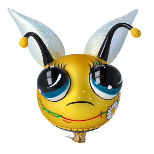 Cute Bee. Handmade Glass Christmas ornament. 2022-002