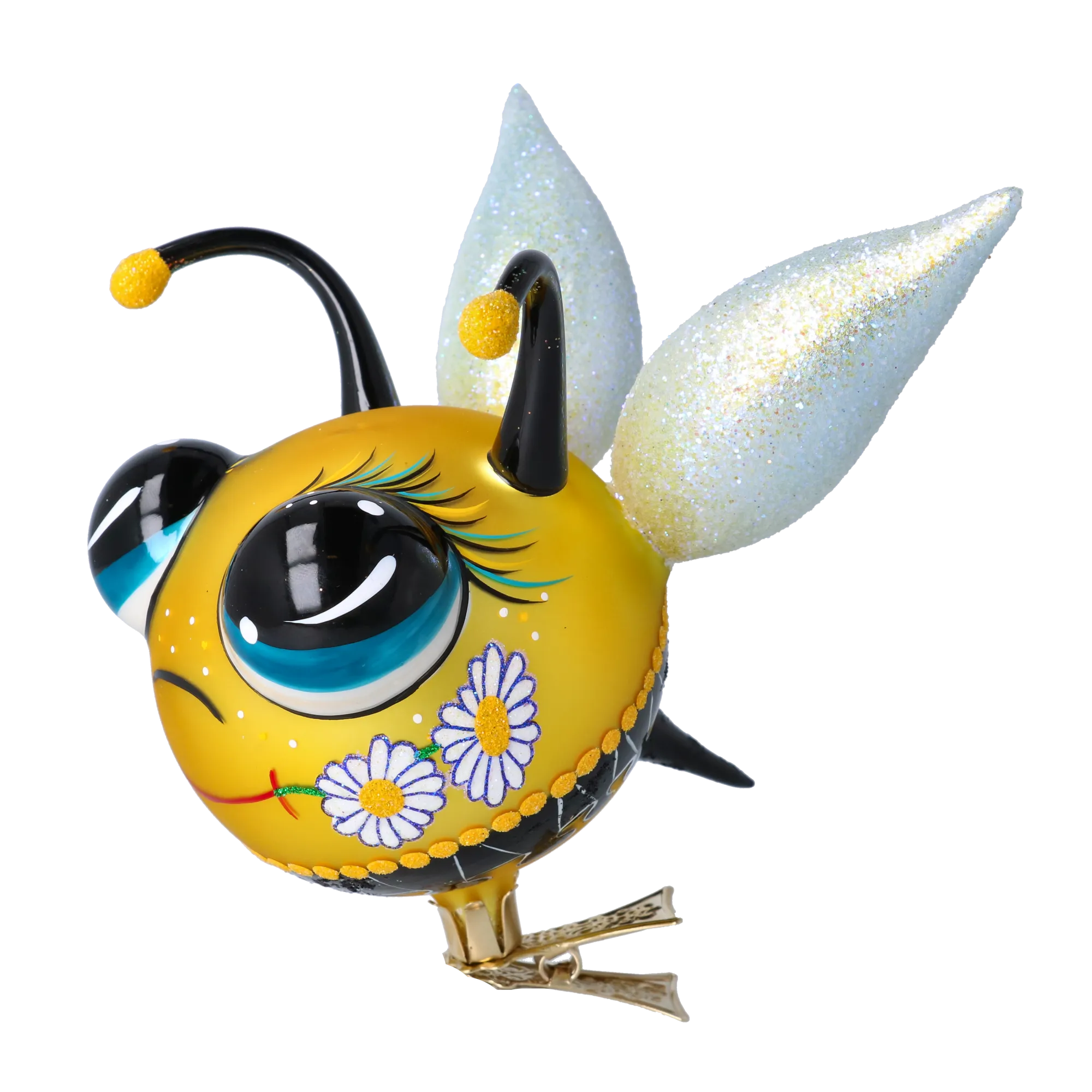 Cute Bee. Handmade Glass Christmas ornament. 2022-002