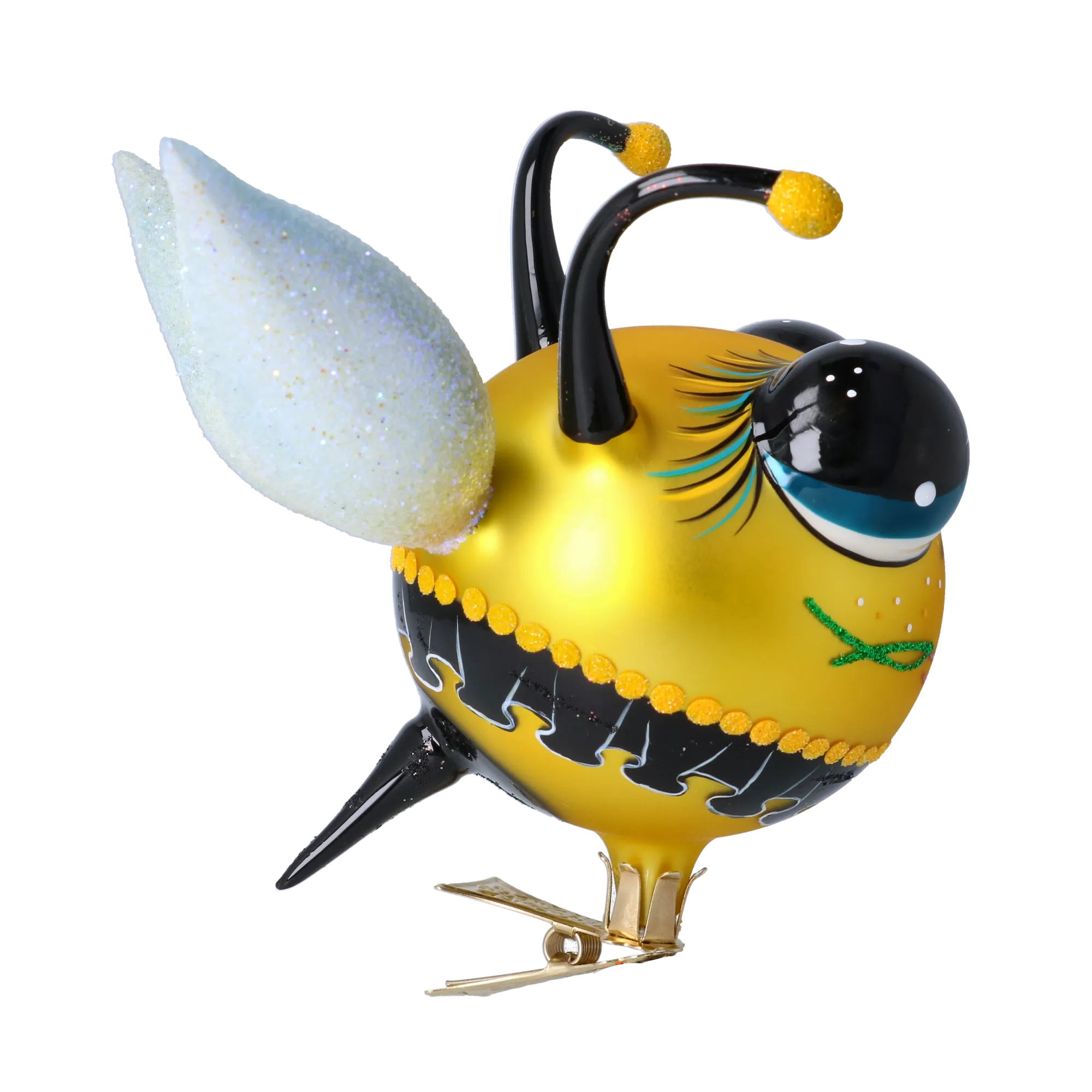 Cute Bee. Handmade Glass Christmas ornament. 2022-002