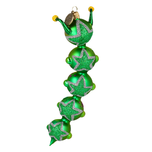 Emerald Starlight Caterpillar Premium christmas glass ornament 2022-007