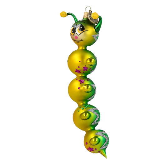 Emerald Starlight Caterpillar Premium christmas glass ornament 2022-007