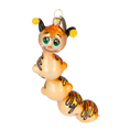 Załaduj obraz do przeglądarki galerii, Golden Amber Caterpillar Premium christmas glass ornament 2022-010
