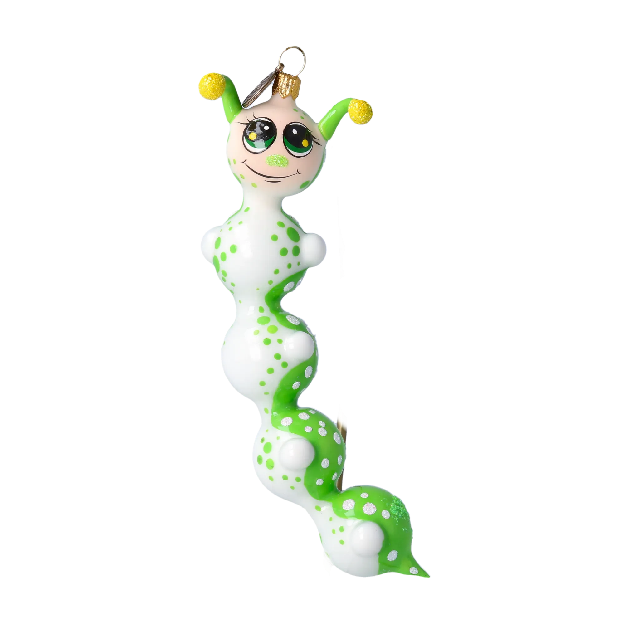 Emerald Spotted Caterpillar Premium christmas glass ornament 2022-012