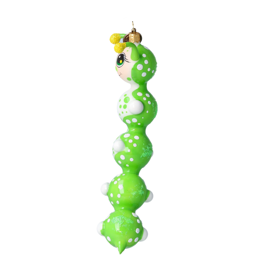 Emerald Spotted Caterpillar Premium christmas glass ornament 2022-012