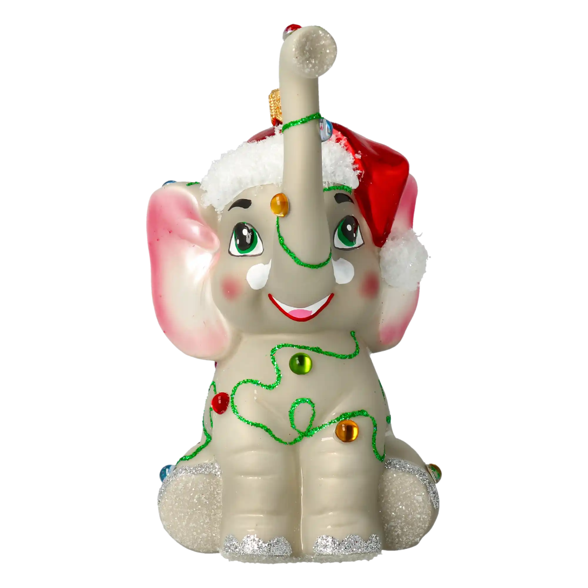 Słonik zaplątany w światełka Słoń Szklana Ozdoba