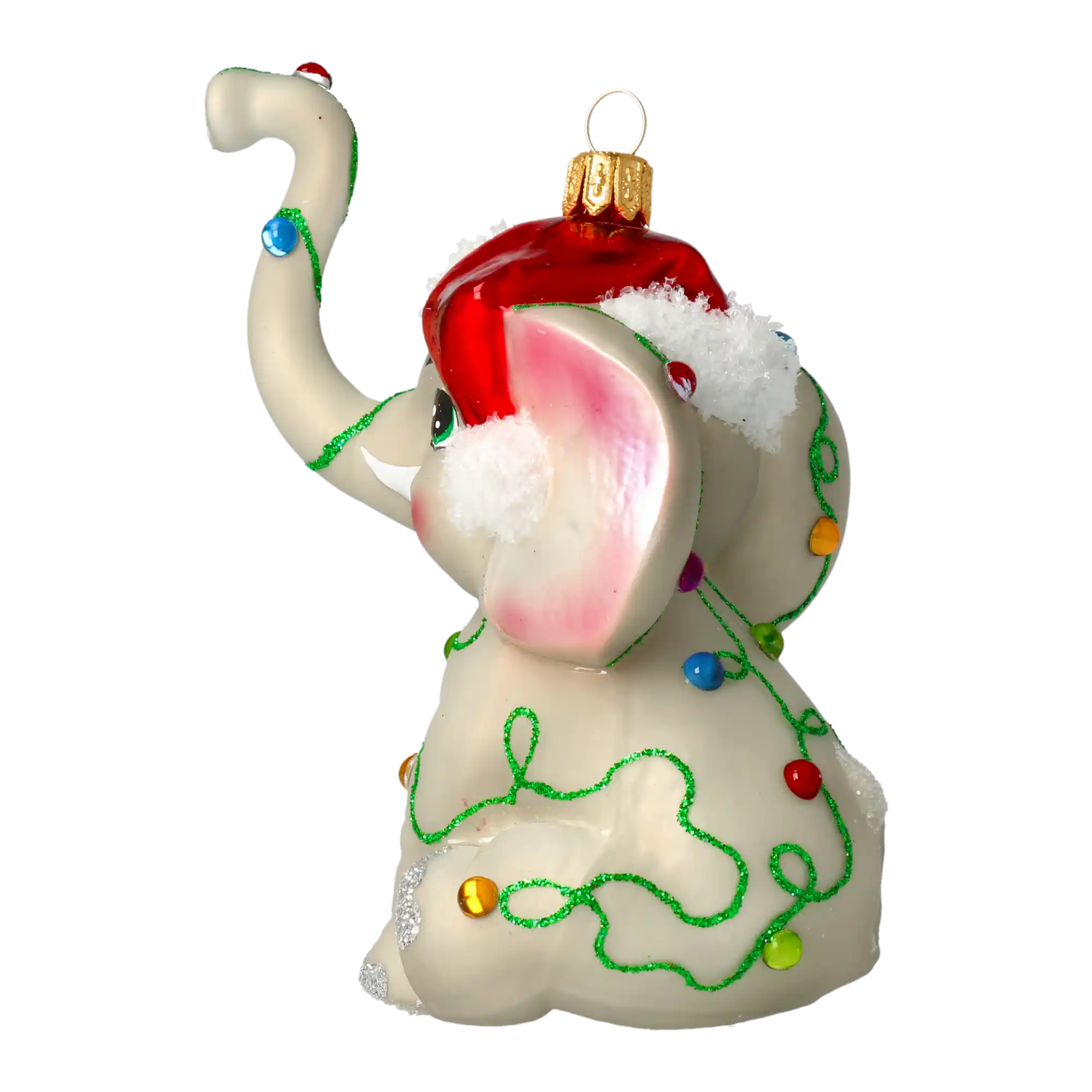 Słonik zaplątany w światełka Słoń Szklana Ozdoba