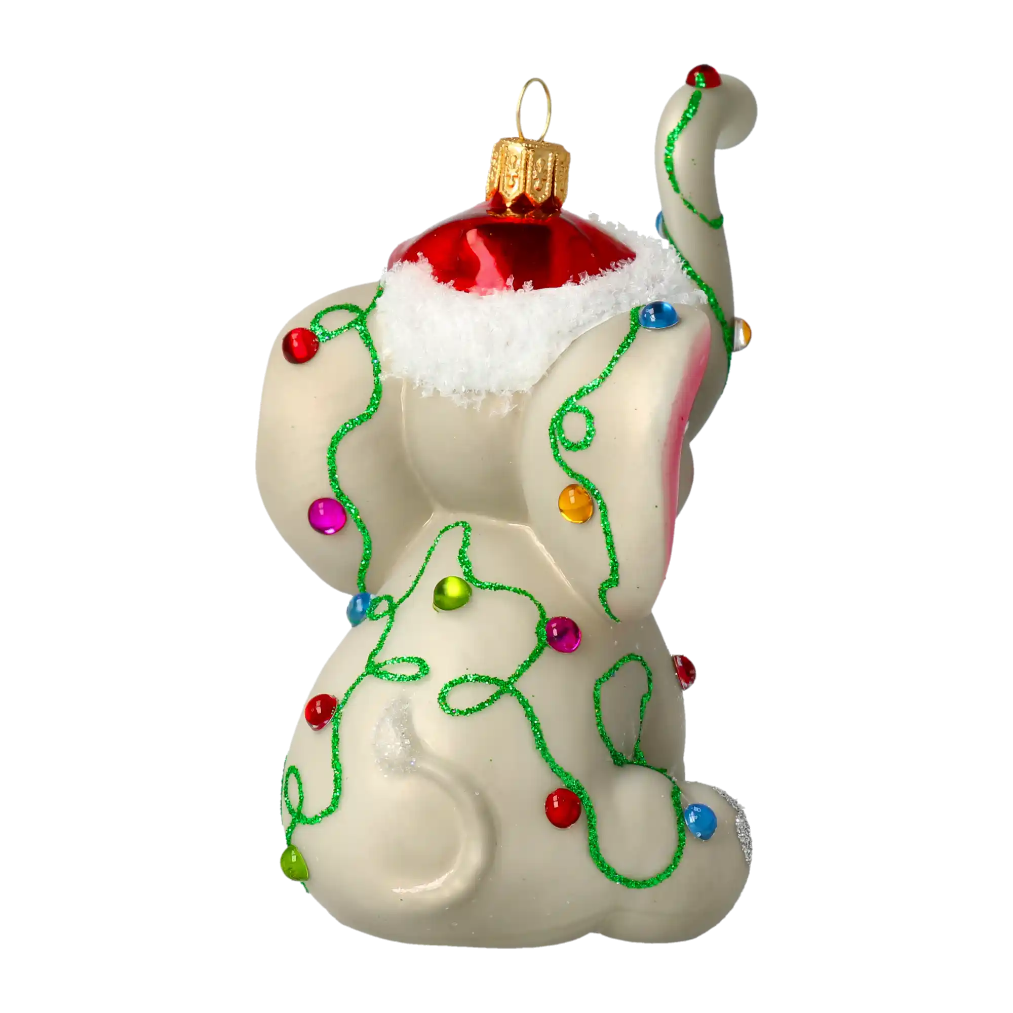 Słonik zaplątany w światełka Słoń Szklana Ozdoba
