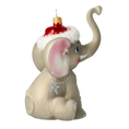 Załaduj obraz do przeglądarki galerii, Słoń Mikołaj z laską cukrową Szklana Ozdoba Słonik
