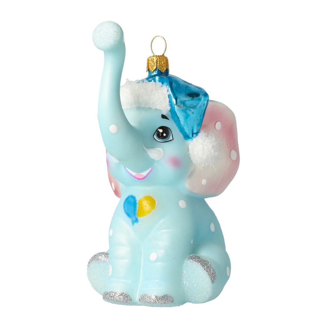 Serene Azure Calf | Hand-Painted Glass Ornament | Blubom 2022-019