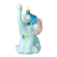 Load image into Gallery viewer, Sky Blue Santa Elephant Premium christmas glass ornament 2022-019
