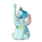 Serene Azure Calf | Hand-Painted Glass Ornament | Blubom 2022-019