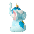 Load image into Gallery viewer, Sky Blue Santa Elephant Premium christmas glass ornament 2022-019
