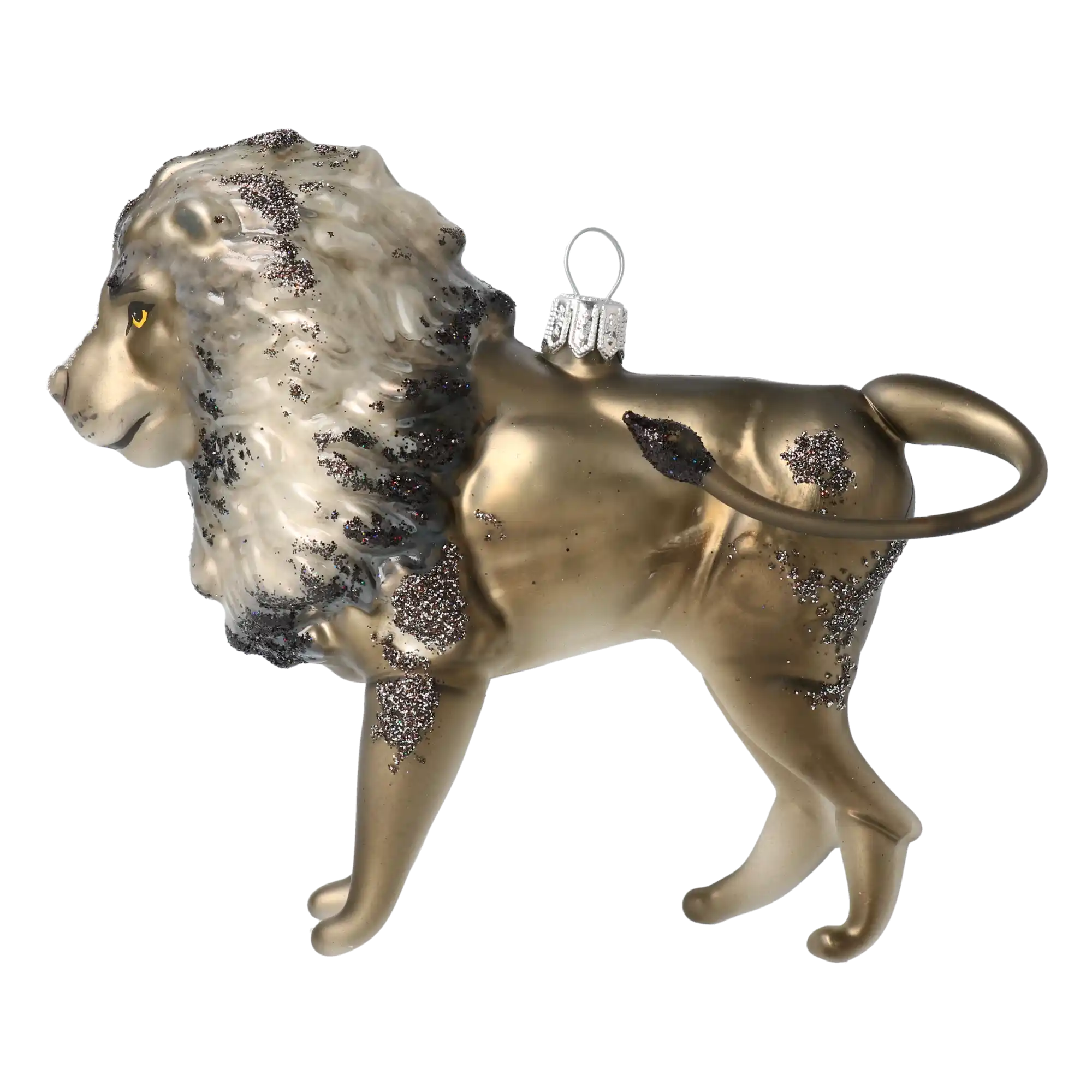 Srebrny Lew Szklana Ozdoba